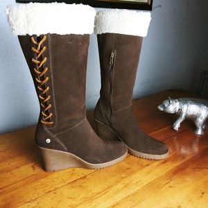 Ugg Australia Shearling and Suede Boots